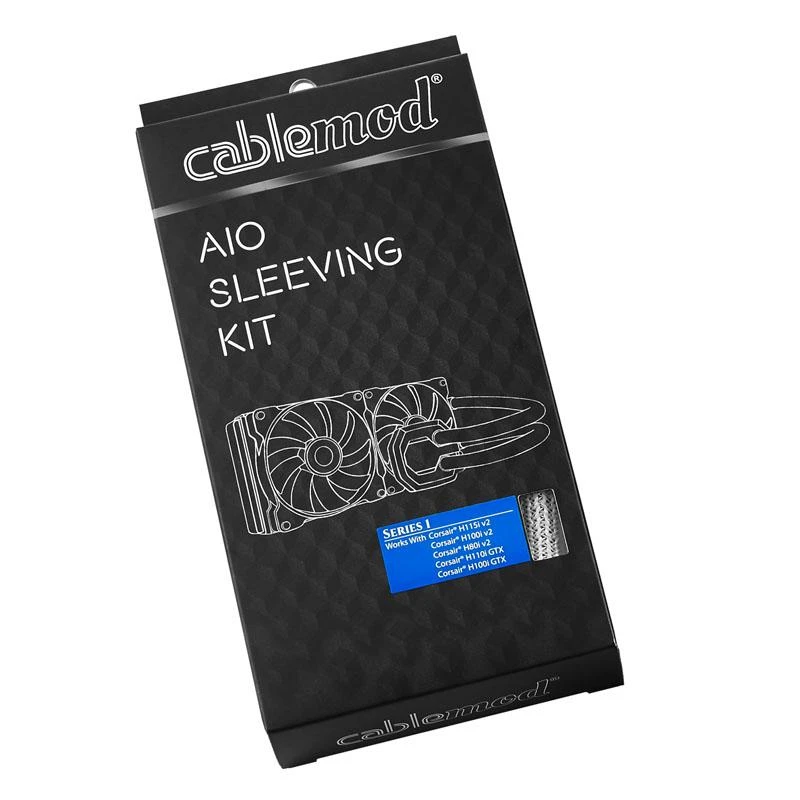 „CableMod AIO“ apvalkalų rinkinys, 1 serijos, skirtas „Corsair Hydro Gen 2“ – baltos spalvos
