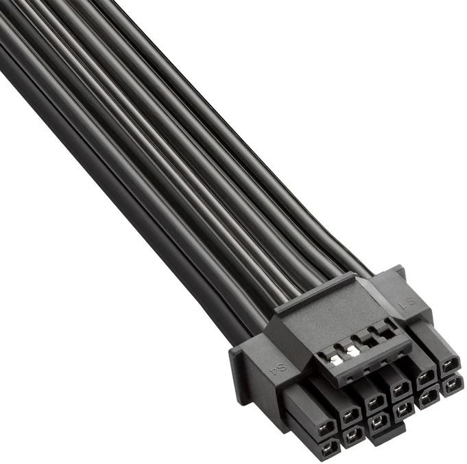 „CableMod Basics Universelles 12V-2×6“ laidas, 90° jungtis, 16 kontaktų į 16 kontaktų – juodos spalvos, 60 cm, A variantas