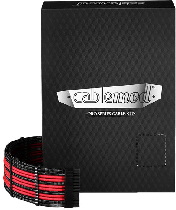 „CableMod“ „CableMod C-Series PRO ModMesh 12VHPWR“ kabelių rinkinys, skirtas „Corsair RM“, „RMi“, „RMx“ (juodos etiketės) – juodas/raudonas