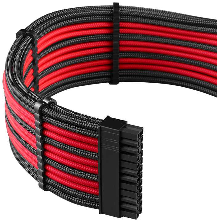 „CableMod“ „CableMod C-Series PRO ModMesh 12VHPWR“ kabelių rinkinys, skirtas „Corsair RM“, „RMi“, „RMx“ (juodos etiketės) – juodas/raudonas