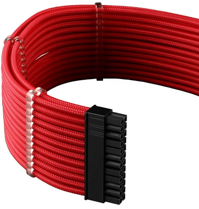 CableMod C-Series PRO ModMesh 12VHPWR Cable Kit for Corsair RM, RMi, RMx (Juodas Label) – raudonos spalvos