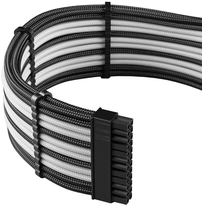 CableMod C-Series PRO ModMesh 12VHPWR Cable Kit for Corsair RM, RMi, RMx (Juodas Label) - juodas/baltas