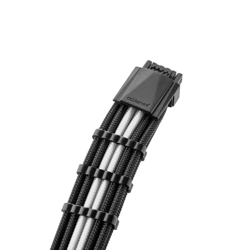 CableMod C-Series PRO ModMesh 12VHPWR Cable Kit for Corsair RM, RMi, RMx (Juodas Label) – juodos spalvos/baltos spalvos