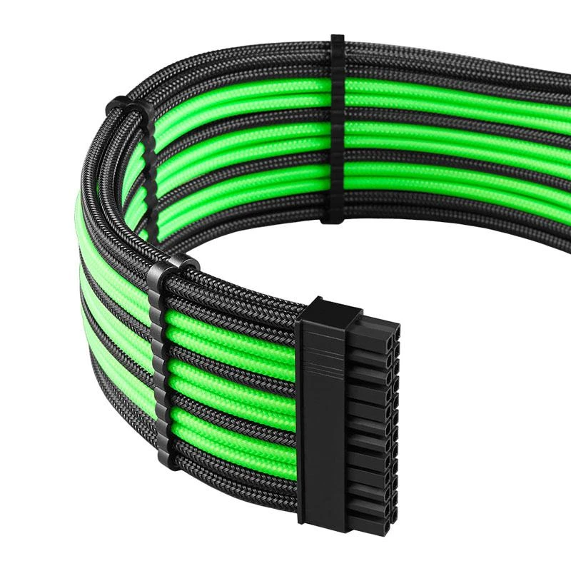 CableMod C-Series PRO ModMesh 12VHPWR Cable Kit for Corsair RM, RMi, RMx (Juodas Label) - juodas/light žalias