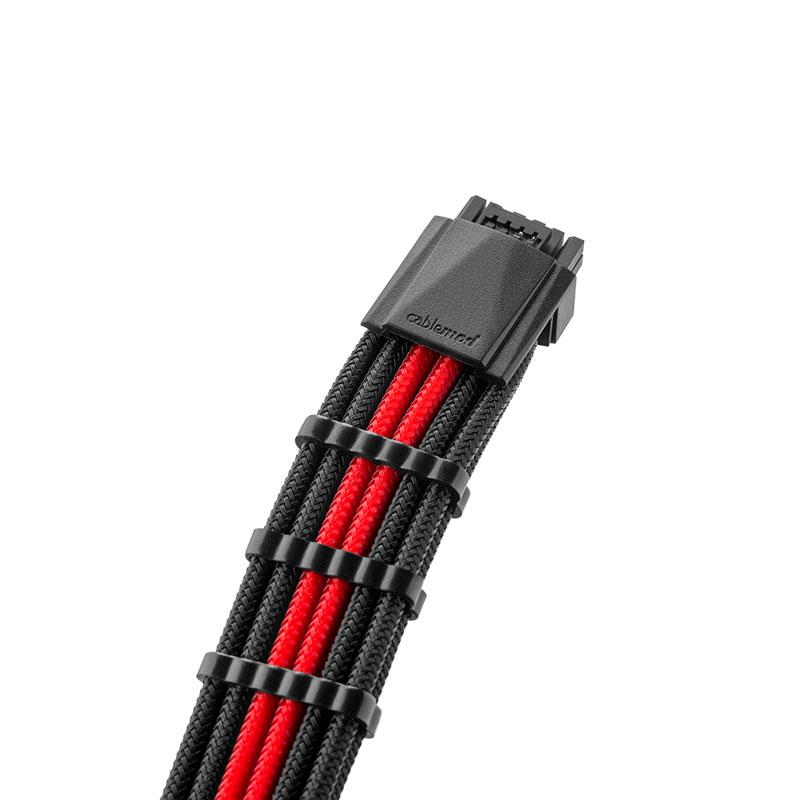 „CableMod“ „CableMod C-Series PRO ModMesh 12VHPWR“ kabelių rinkinys, skirtas „Corsair RM“, „RMi“, „RMx“ (juodos etiketės) – juodas/raudonas