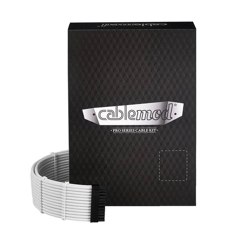 CableMod C-Series PRO ModMesh 12VHPWR Cable Kit for Corsair RM, RMi, RMx (Juodas Label) – baltas