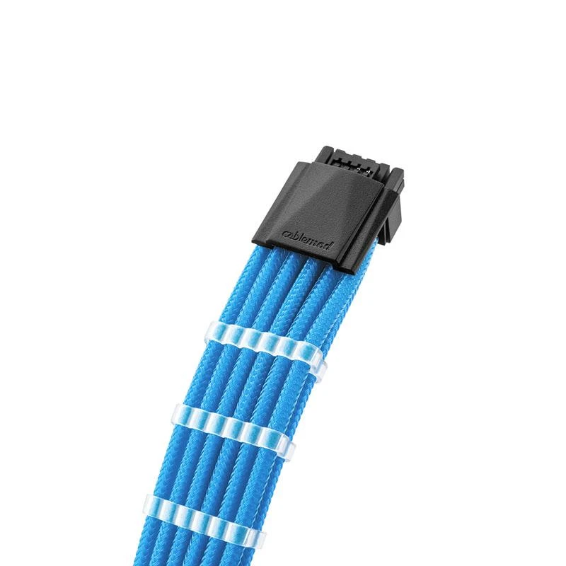 CableMod C-Series PRO ModMesh 12VHPWR Cable Kit for Corsair RM, RMi, RMx (Juodas Label) – mėlynos spalvos