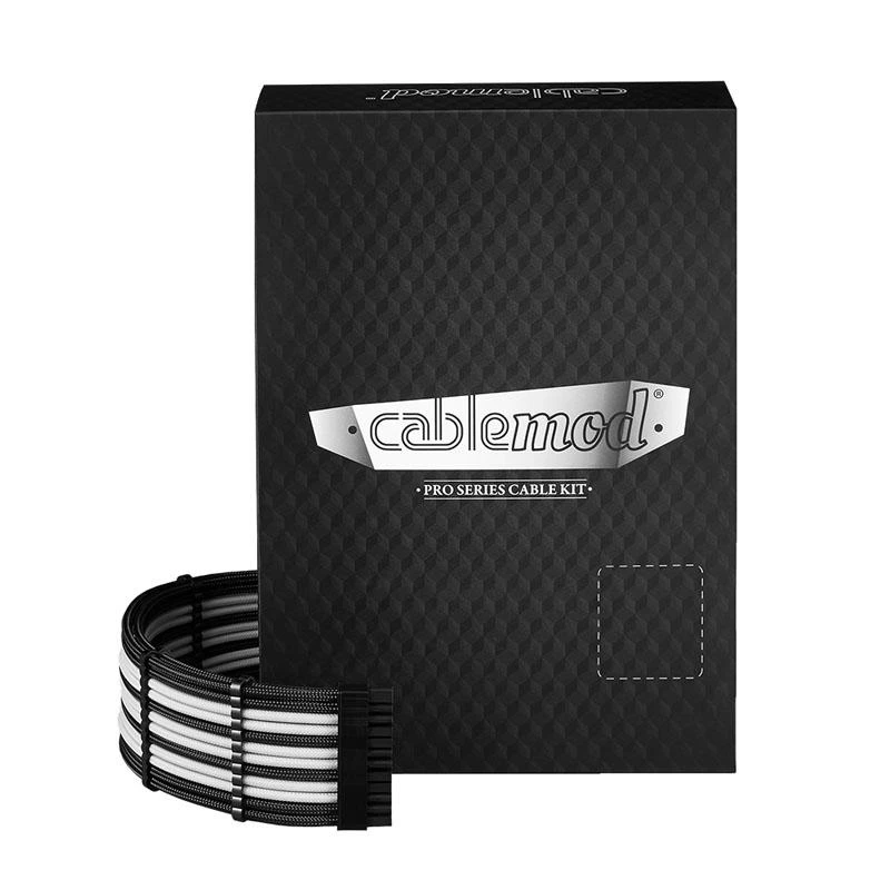 CableMod C-Series PRO ModMesh 12VHPWR Cable Kit for Corsair RM, RMi, RMx (Juodas Label) – juodos spalvos/baltos spalvos