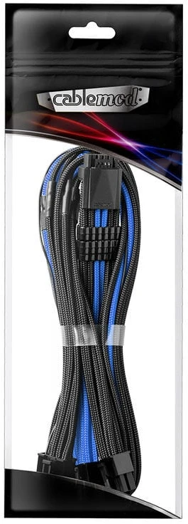 CableMod C-Series PRO ModMesh 12VHPWR to 3x PCI-e Cable for Corsair – 60cm, juodos spalvos/mėlynos spalvos