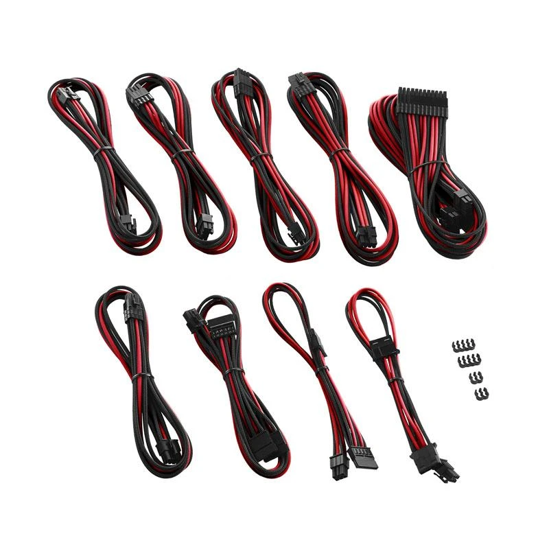 CableMod ModMesh laidų rinkinys – juoda ir raudona spalva