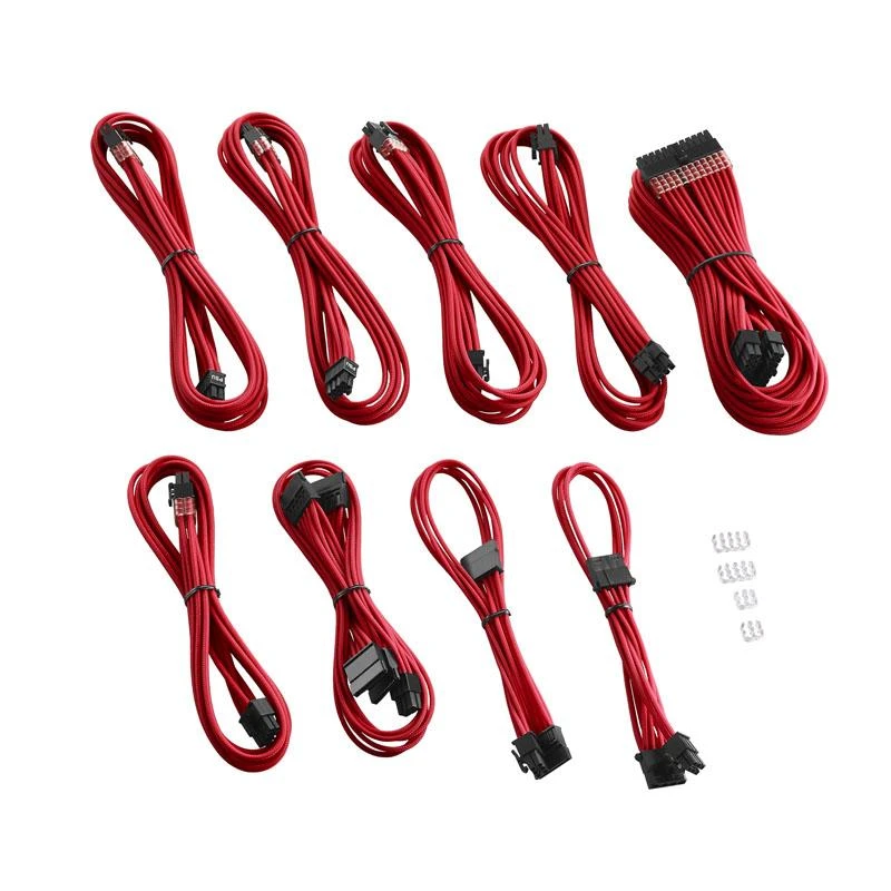 CableMod ModMesh raudoni maitinimo laidai su jungtimis