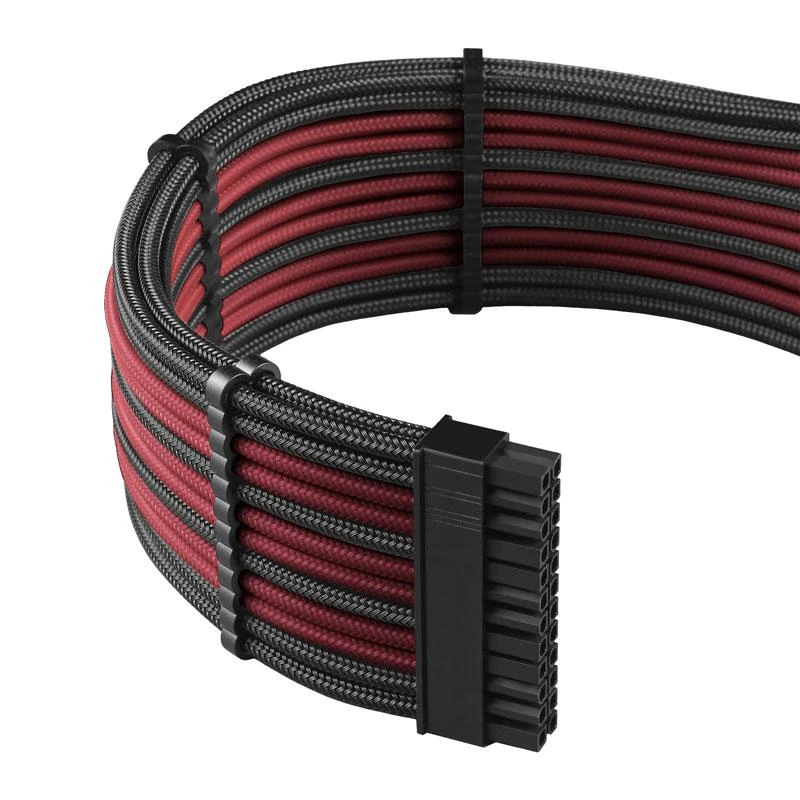 CableMod ModMesh 24-pin laido fragmentas su raudonais akcentais