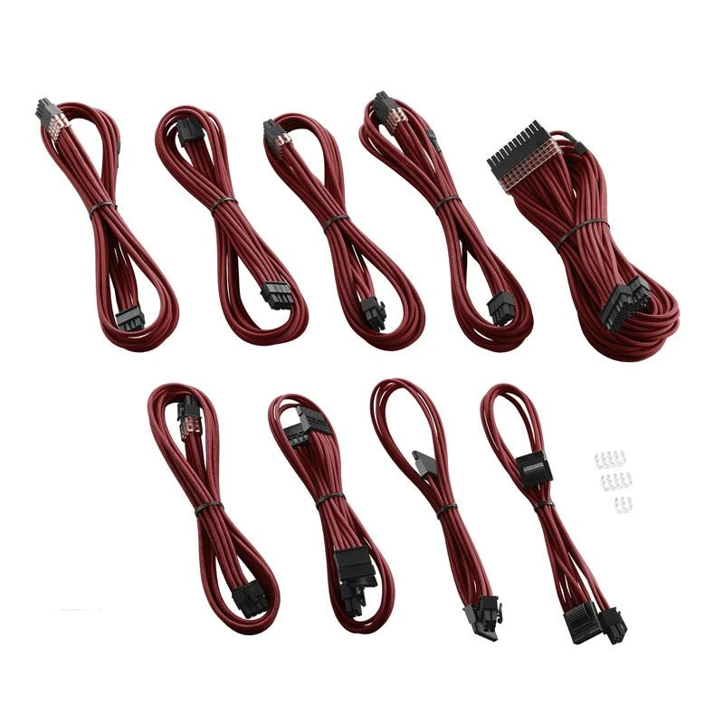 CableMod C-Series PRO ModMesh Cable Kit for Corsair AXi/HXi/RM (Geltona Label) – juodos spalvos/raudonos spalvos