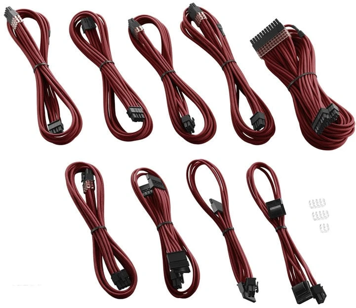 CableMod C-Series PRO ModMesh Cable Kit for Corsair AXi/HXi/RM (Geltona Label) – juodos spalvos/raudonos spalvos