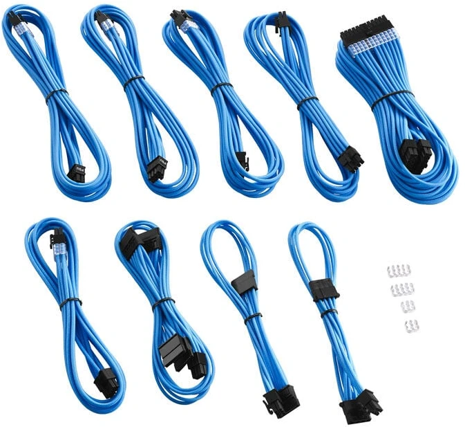 CableMod C-Series PRO ModMesh Cable Kit for RMi/RMx/RM (Juodas Label) – mėlynos spalvos