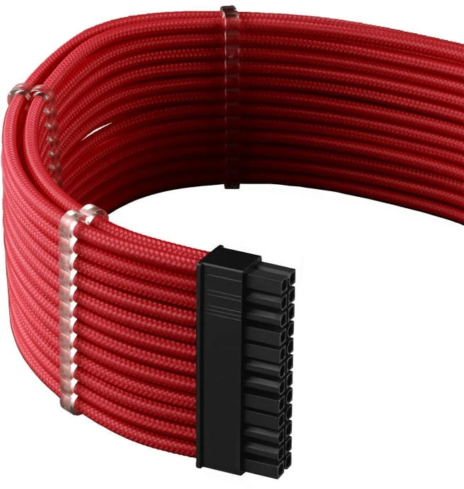 CableMod C-Series PRO ModMesh Cable Kit for RMi/RMx/RM (Juodas Label) – raudonos spalvos