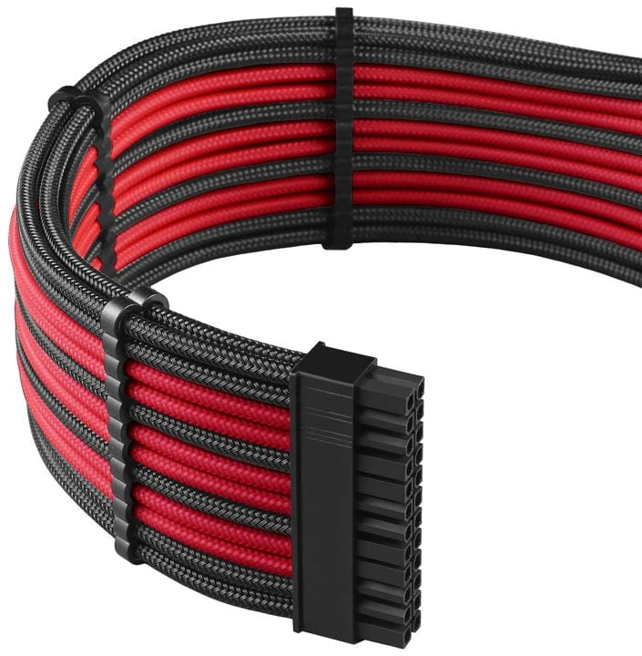 CableMod C-Series PRO ModMesh Cable Kit for RMi/RMx/RM (Juodas Label) – juodos spalvos/raudonos spalvos
