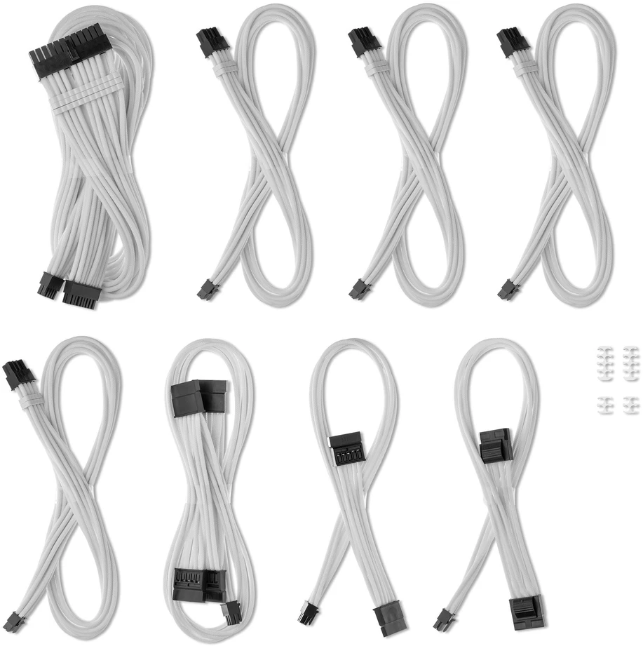 CableMod C-Series Pro ModMesh Cableset for Corsair RMi, RMx ir RM PSU – baltos spalvos