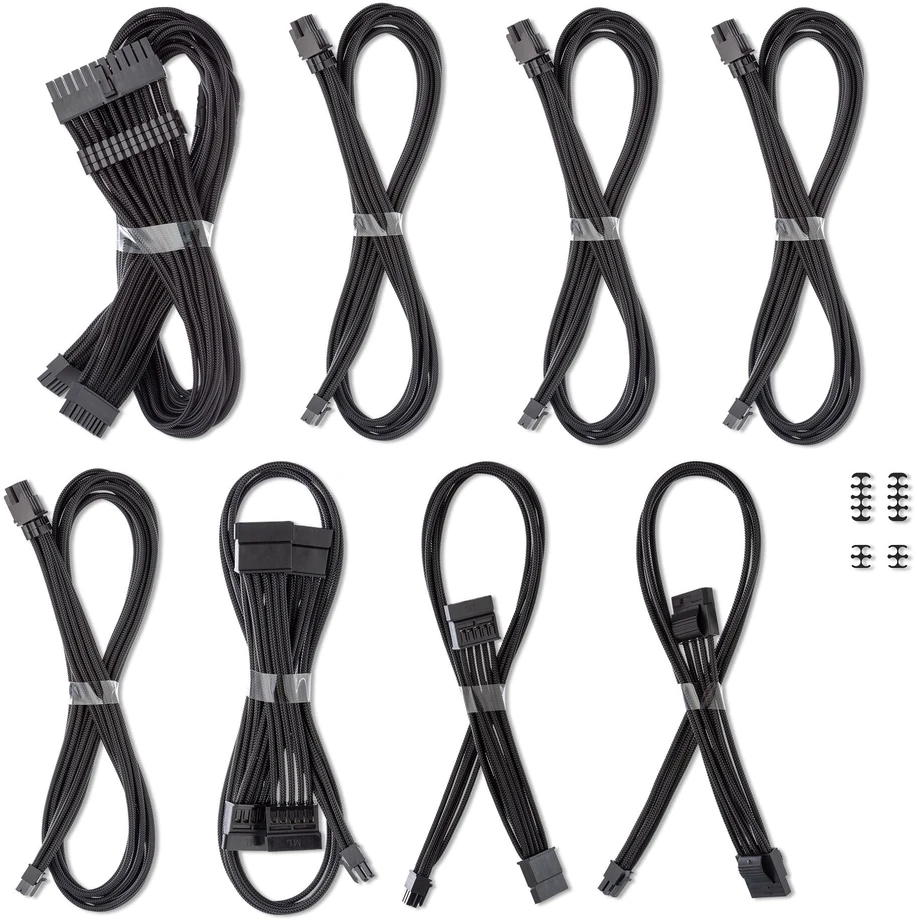 CableMod C-Series Pro ModMesh Cableset for Corsair RMi, RMx ir RM PSU – juodos spalvos