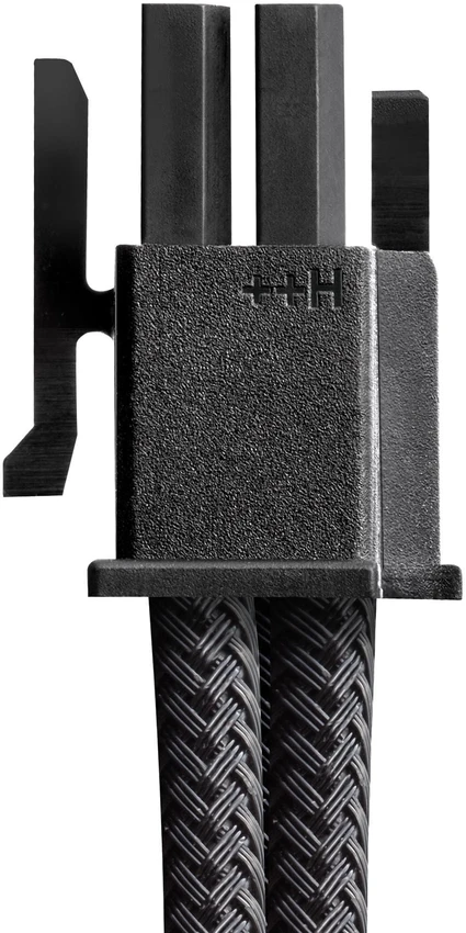 „CableMod C-Series Pro ModMesh Sleeved 12V-2×6“ 12VHPWR StealthSense PCIe kabelis, skirtas „Corsair Type 5 RMx SHIFT“ (16 kontaktų į 90° 16 kontaktų, 65 cm) – baltos spalvos