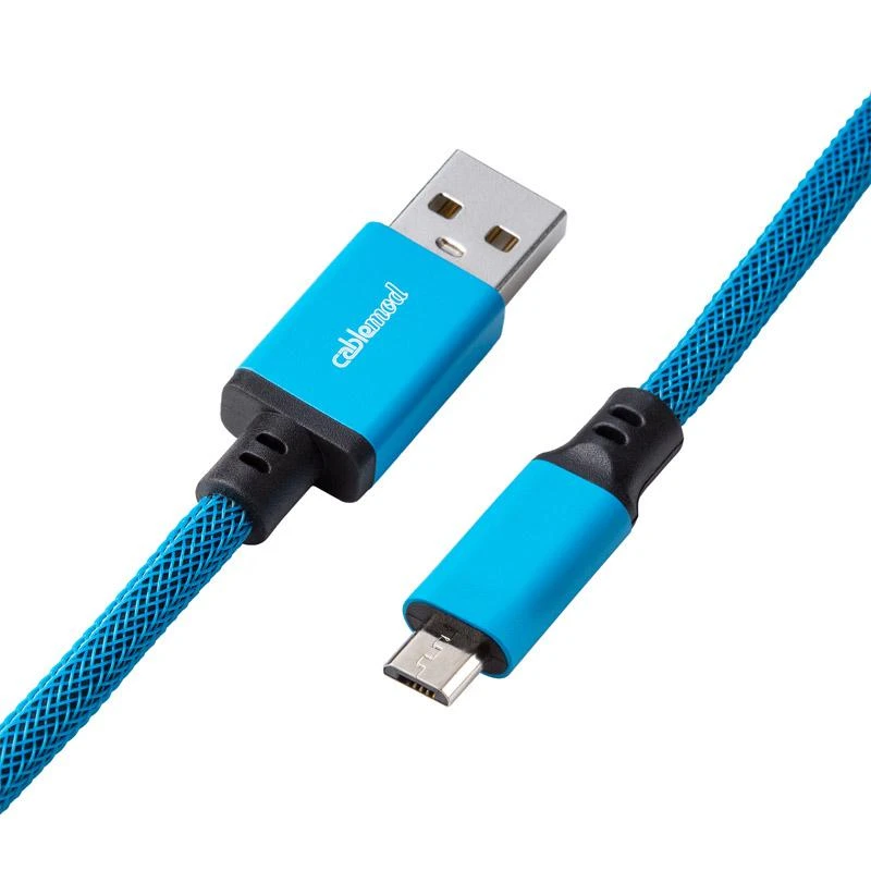 USB kabelis CableMod microUSB - USB-A 1,5 m mėlynas (MC- CKCA- MLB-KLB150KLB-R)
