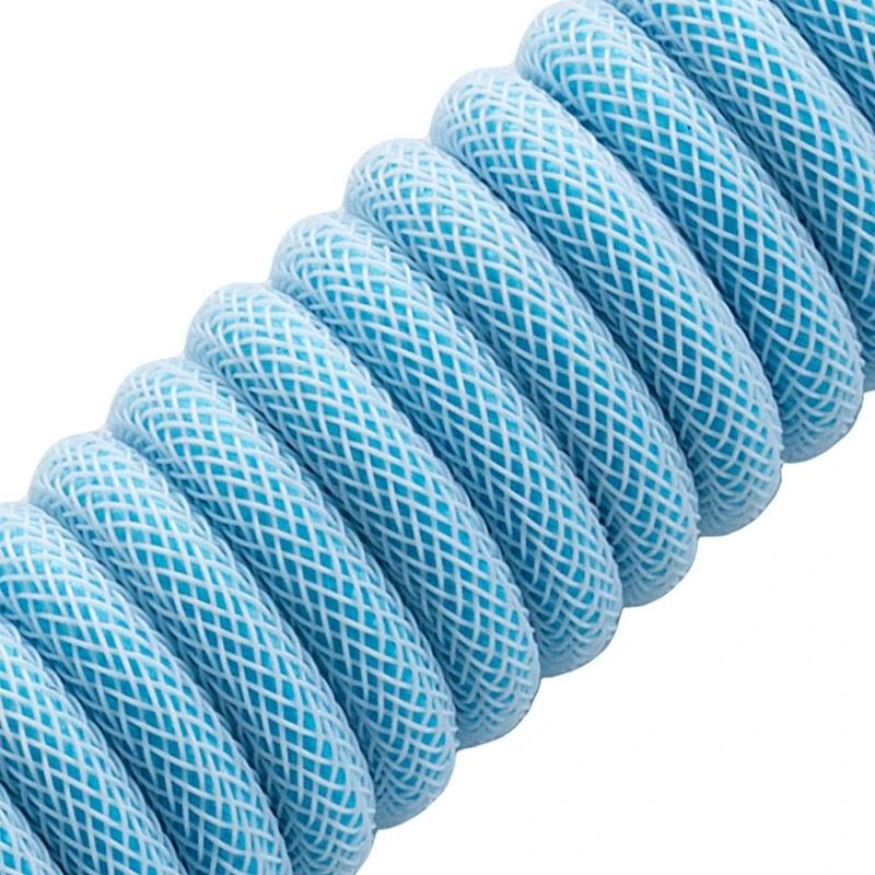 Klaviatūra CableMod Classic Coiled Cable susuktas klaviatūros laidas USB-C į USB Type A, Blueberry Cheesecake – 150c