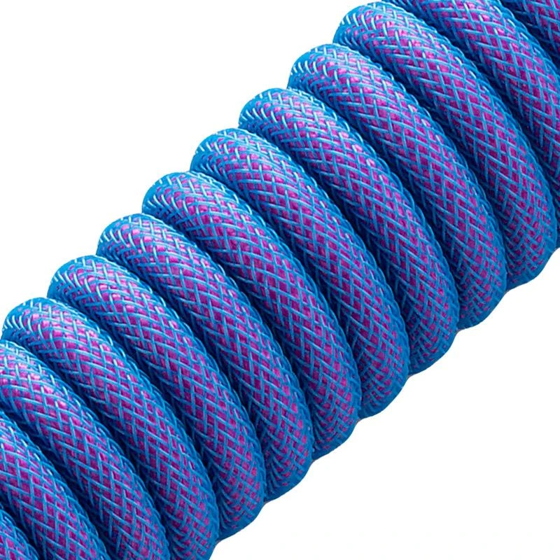 Klaviatūra CableMod Classic Coiled Cable susuktas klaviatūros laidas USB-C į USB Type A, Galaxy Mėlyna – 150cm