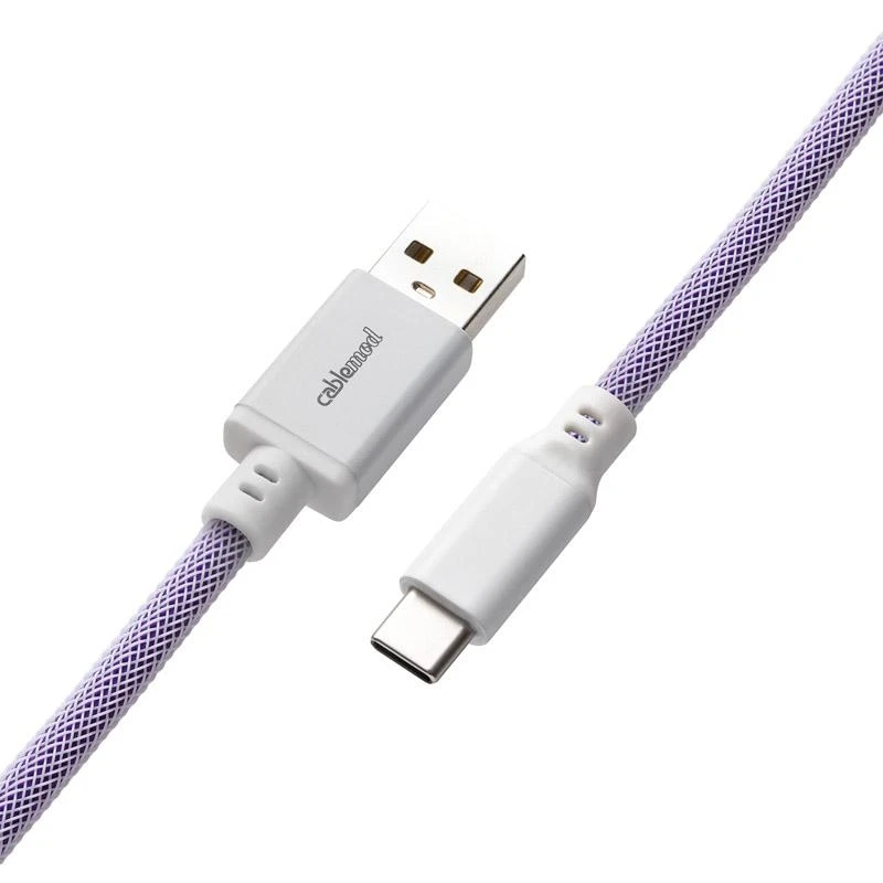 Klaviatūra CableMod Classic Coiled Cable susuktas klaviatūros laidas USB-C į USB Type A, Rum Raisin
