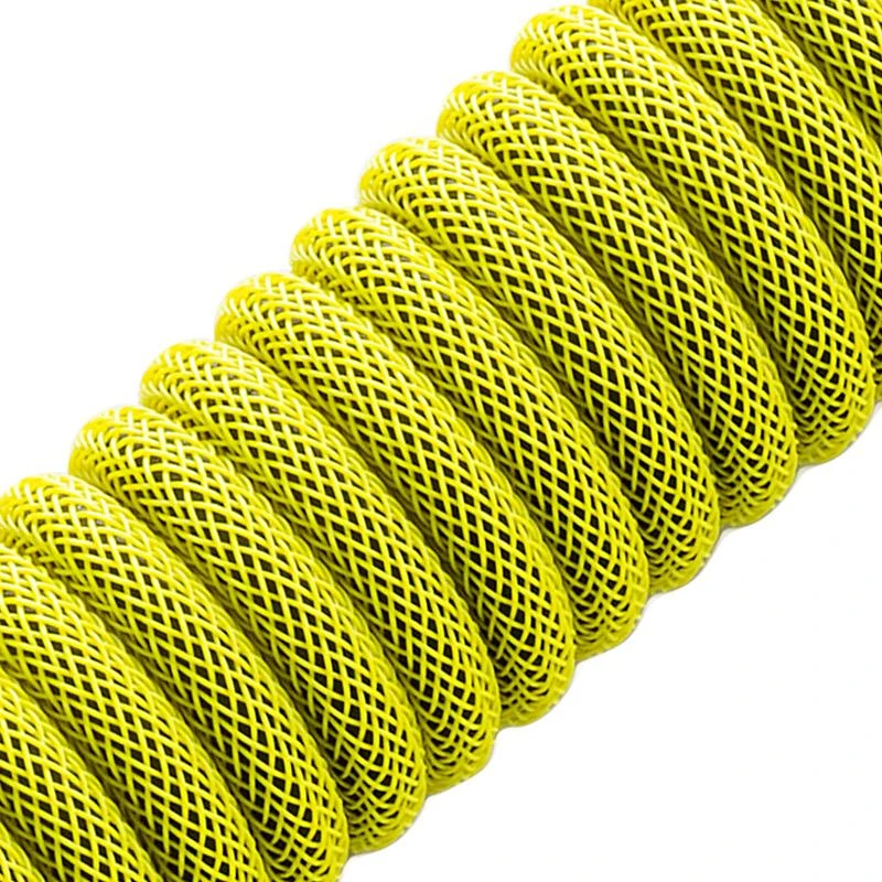 Klaviatūra CableMod Classic Coiled Cable susuktas klaviatūros laidas USB-C į USB Type A, Dominator Geltona – 150cm
