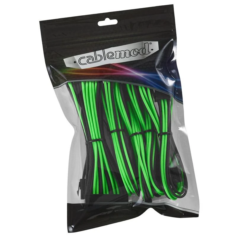 CableMod Classic ModMesh Cable Extension Kit – 8+6 Series – juodas/light žalias