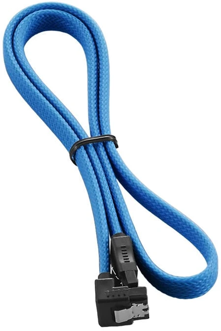 CableMod ModMesh Right Angle SATA 3 Cable 60cm - light mėlynas
