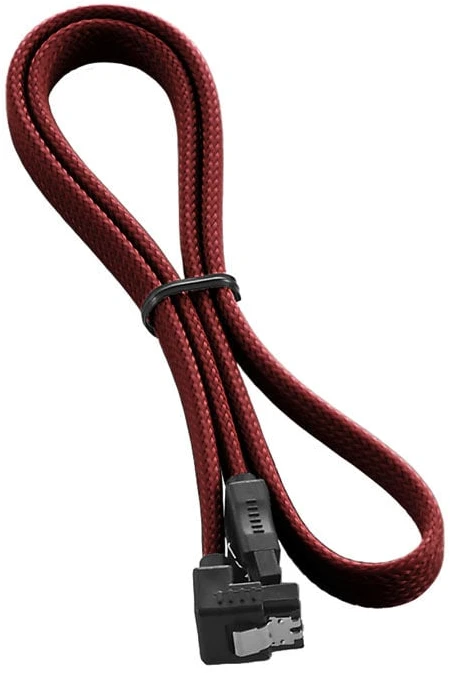 „CableMod ModMesh“ stačiakampis SATA 3 kabelis, 60 cm, Ø 10,7 mm, kraujo raudonumo