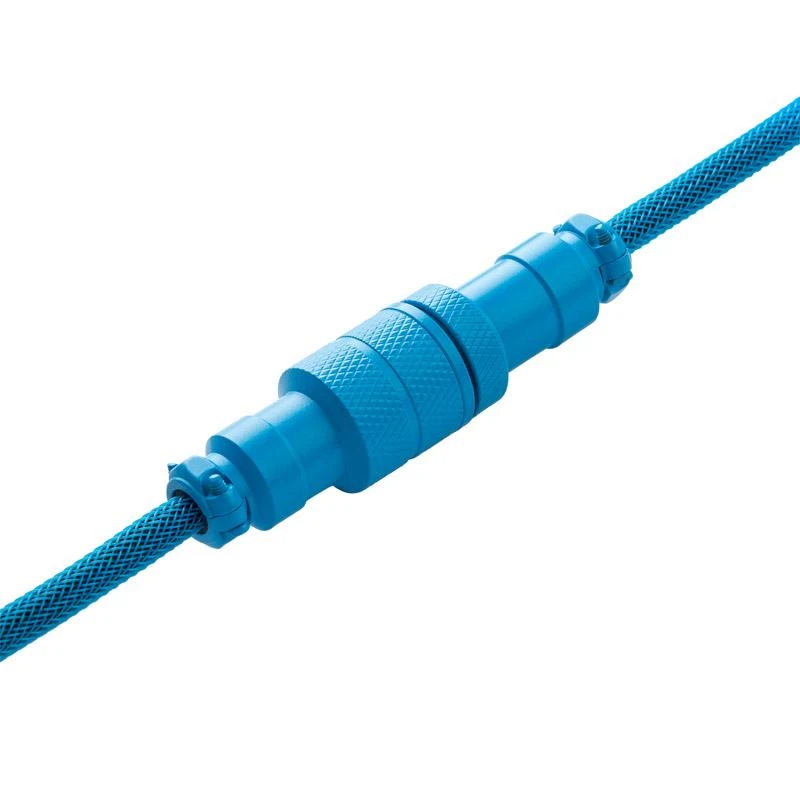 Klaviatūra CableMod PRO Coiled Cable susuktas klaviatūros laidas USB A į Micro USB C, Specturm Mėlyna – 150cm