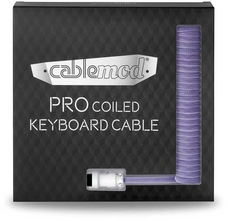 Klaviatūra CableMod PRO Coiled Cable susuktas klaviatūros laidas USB-C į USB Type A, Rum Raisin – 150cm