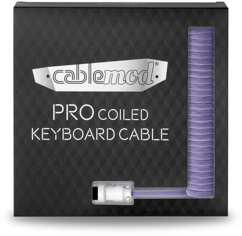 Klaviatūra CableMod PRO Coiled Cable susuktas klaviatūros laidas USB-C į USB Type A, Rum Raisin – 150cm