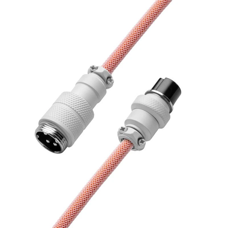 Klaviatūra CableMod PRO Coiled Cable susuktas klaviatūros laidas USB-C į USB Type A, Orangesicle – 150cm