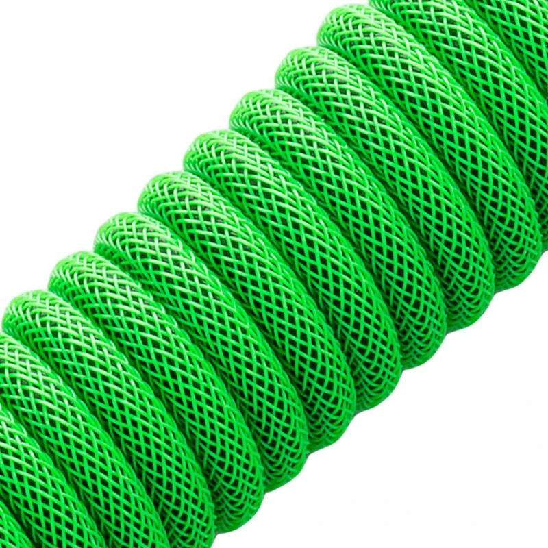 Klaviatūra CableMod PRO Coiled Cable susuktas klaviatūros laidas USB-C zu USB Typ A, Viper Žalias – 150cm