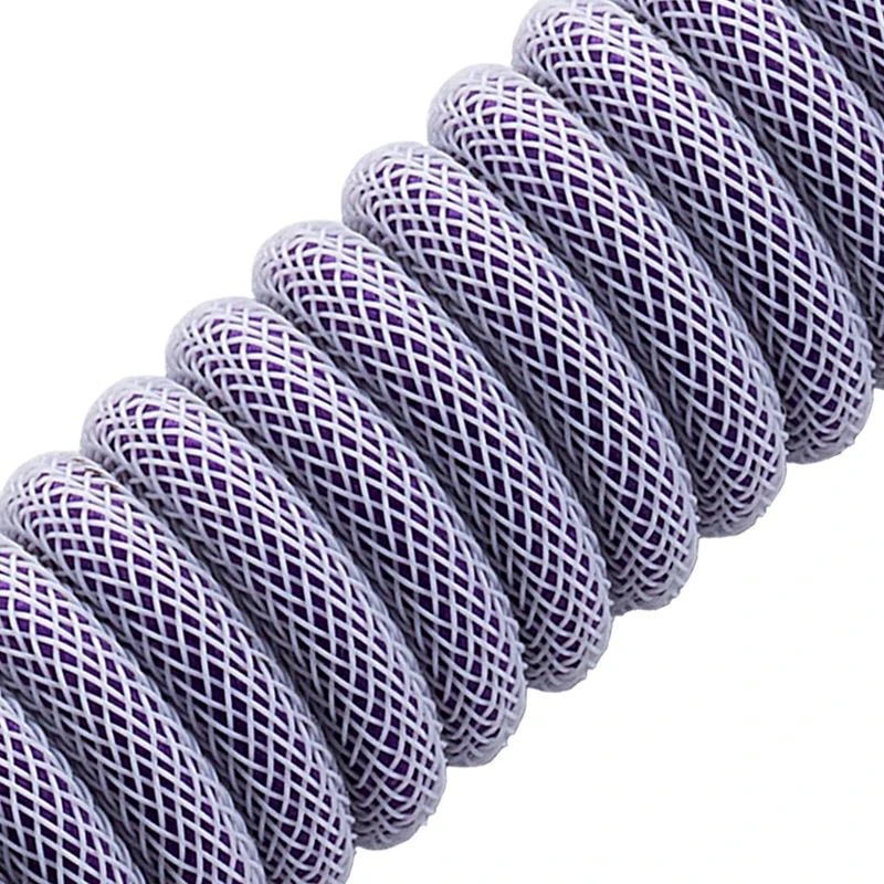 Klaviatūra CableMod PRO Coiled Cable susuktas klaviatūros laidas USB-C į USB Type A, Rum Raisin – 150cm