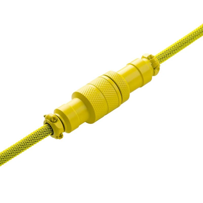 Klaviatūra CableMod PRO Coiled Cable susuktas klaviatūros laidas USB-C į USB Type A, Dominator Geltona – 150cm