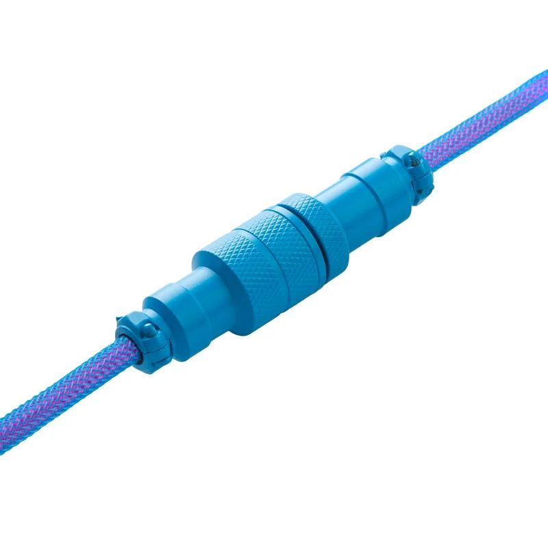 Klaviatūra CableMod PRO Coiled Cable susuktas klaviatūros laidas USB-C į USB Type A, Galaxy Mėlyna – 150cm