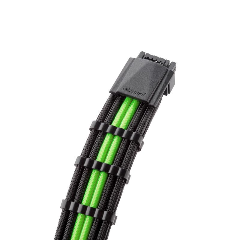 CableMod PRO ModMesh 12VHPWR to 3x PCI-e Cable – 45cm, juodas/light žalias