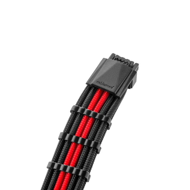 CableMod PRO ModMesh 12VHPWR to 3x PCI-e Cable – 45cm, juodos spalvos/raudonos spalvos