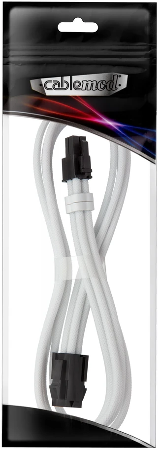 CableMod Pro ModMesh 4-pin ATX Extension, 45cm – baltos spalvos