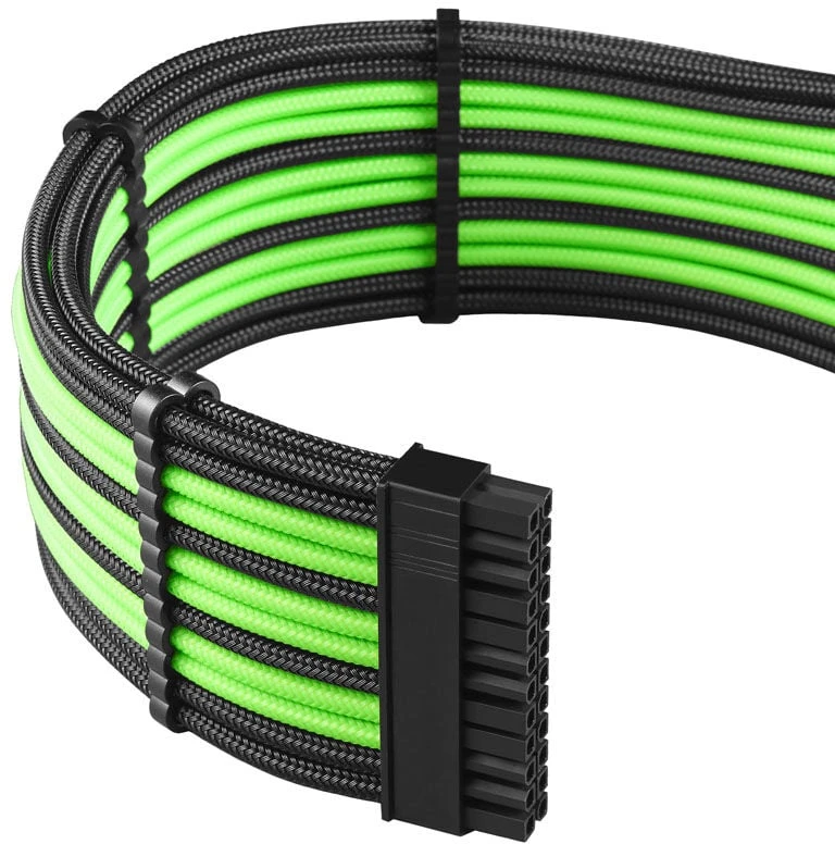 LG CableMod PRO ModMesh Cable Extension Kit – juodos spalvos/hellžalios spalvos