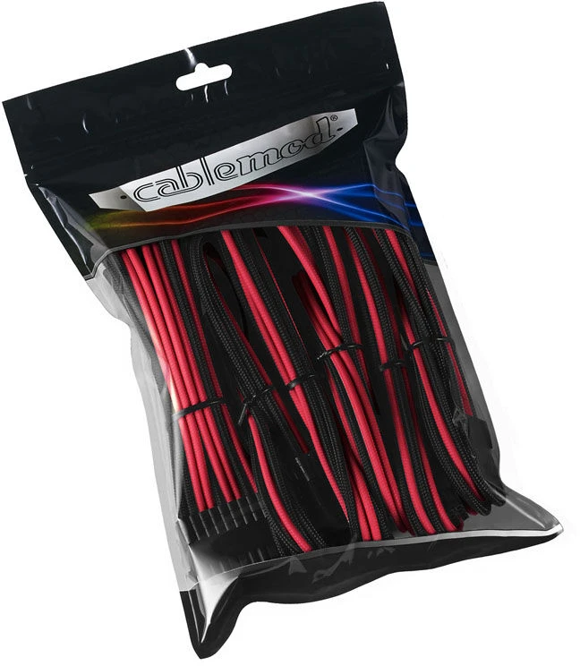 CableMod PRO ModMesh Cable Extension Kit – juodos spalvos/raudonos spalvos