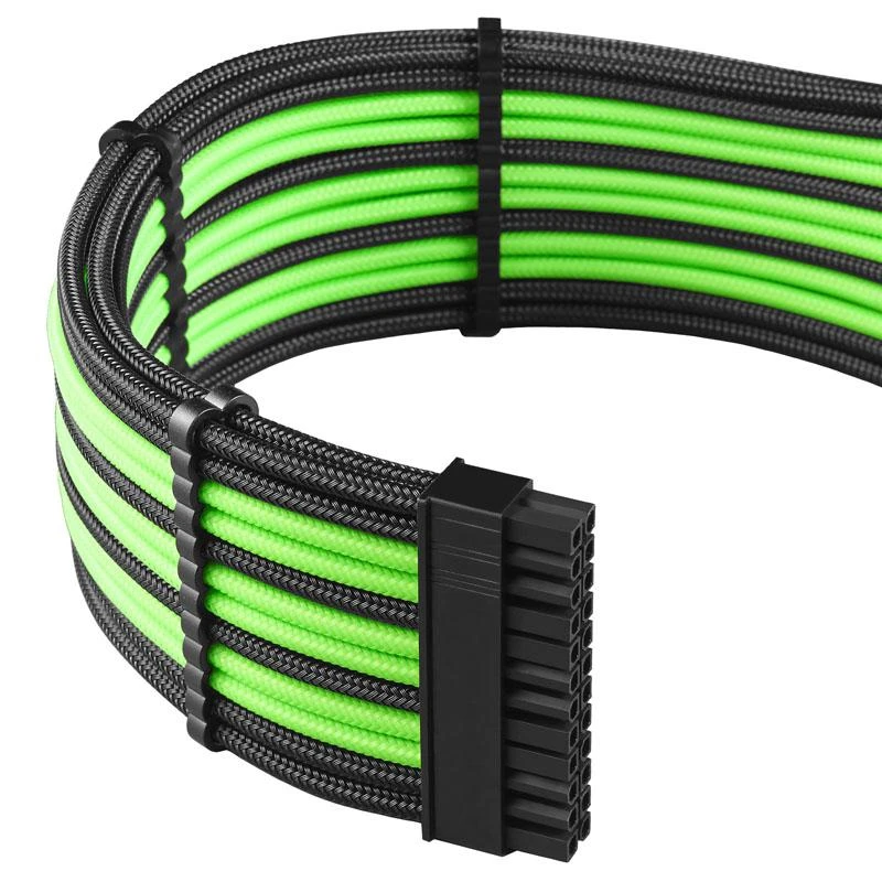 LG CableMod PRO ModMesh Cable Extension Kit – juodos spalvos/hellžalios spalvos
