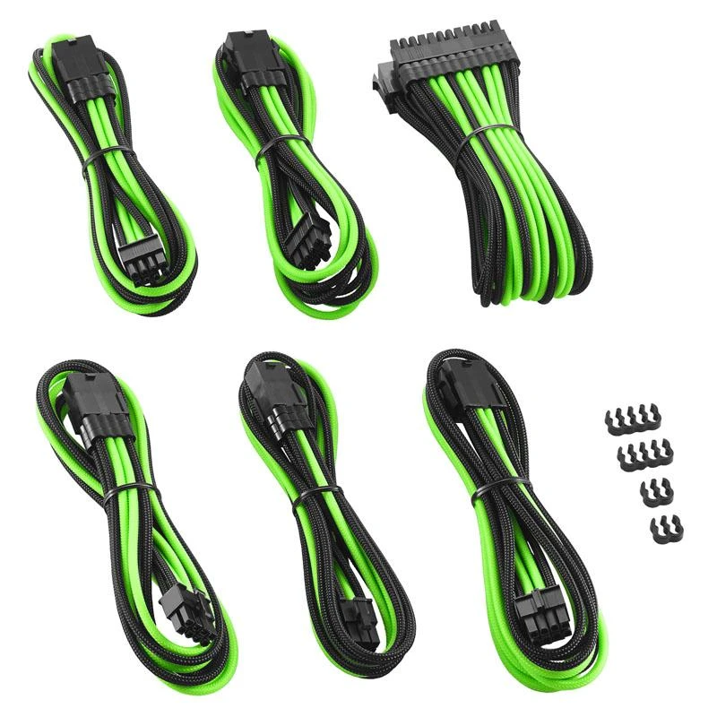 LG CableMod PRO ModMesh Cable Extension Kit – juodos spalvos/hellžalios spalvos