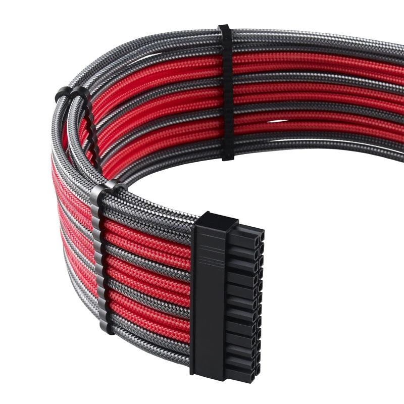 CableMod PRO ModMesh RT ASUS/Seasonic/Phanteks Cable Kits – carbon/raudonos spalvos