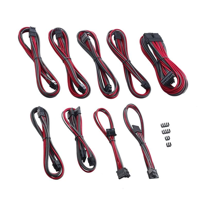 CableMod PRO ModMesh RT ASUS/Seasonic/Phanteks Cable Kits – carbon/raudonos spalvos