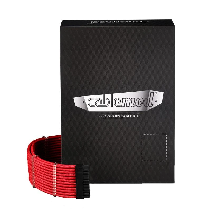 CableMod RT-Series PRO ModMesh 12VHPWR Dual Cable Kit for ASUS/Seasonic – raudonos spalvos